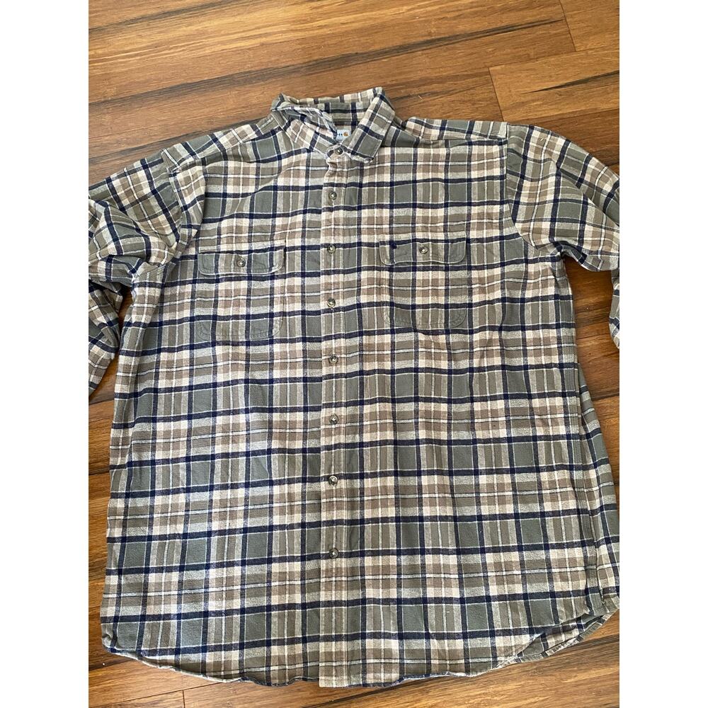 Carhartt 3xl Tall plaid Workwear Brown tan, Green plaid Heavy shirt jacket - Picture 3 of 5